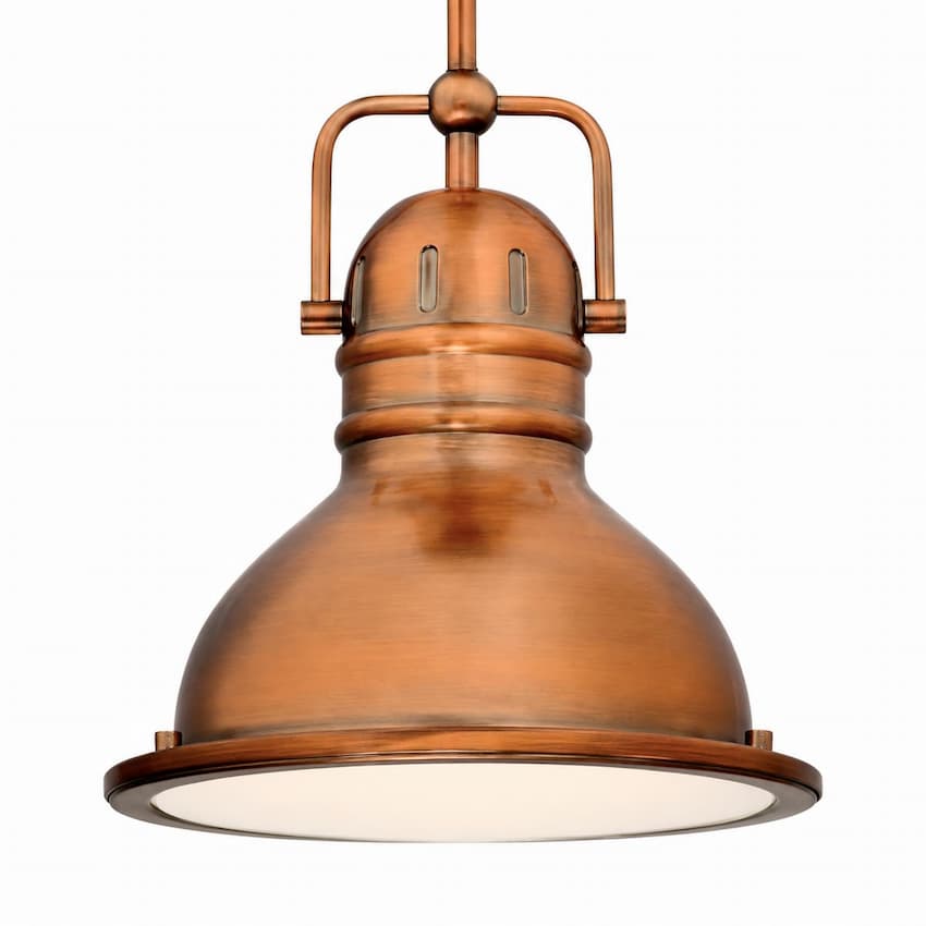 Westinghouse 63084A pendant light with washed copper finish, single-light configuration and stylish design for kitchen islands and dining areas