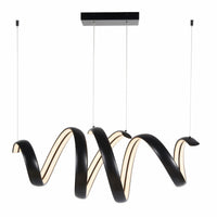 Abra Sling 10006PN linear spring pendant light with sculptural contemporary design for modern residential and commercial interiors