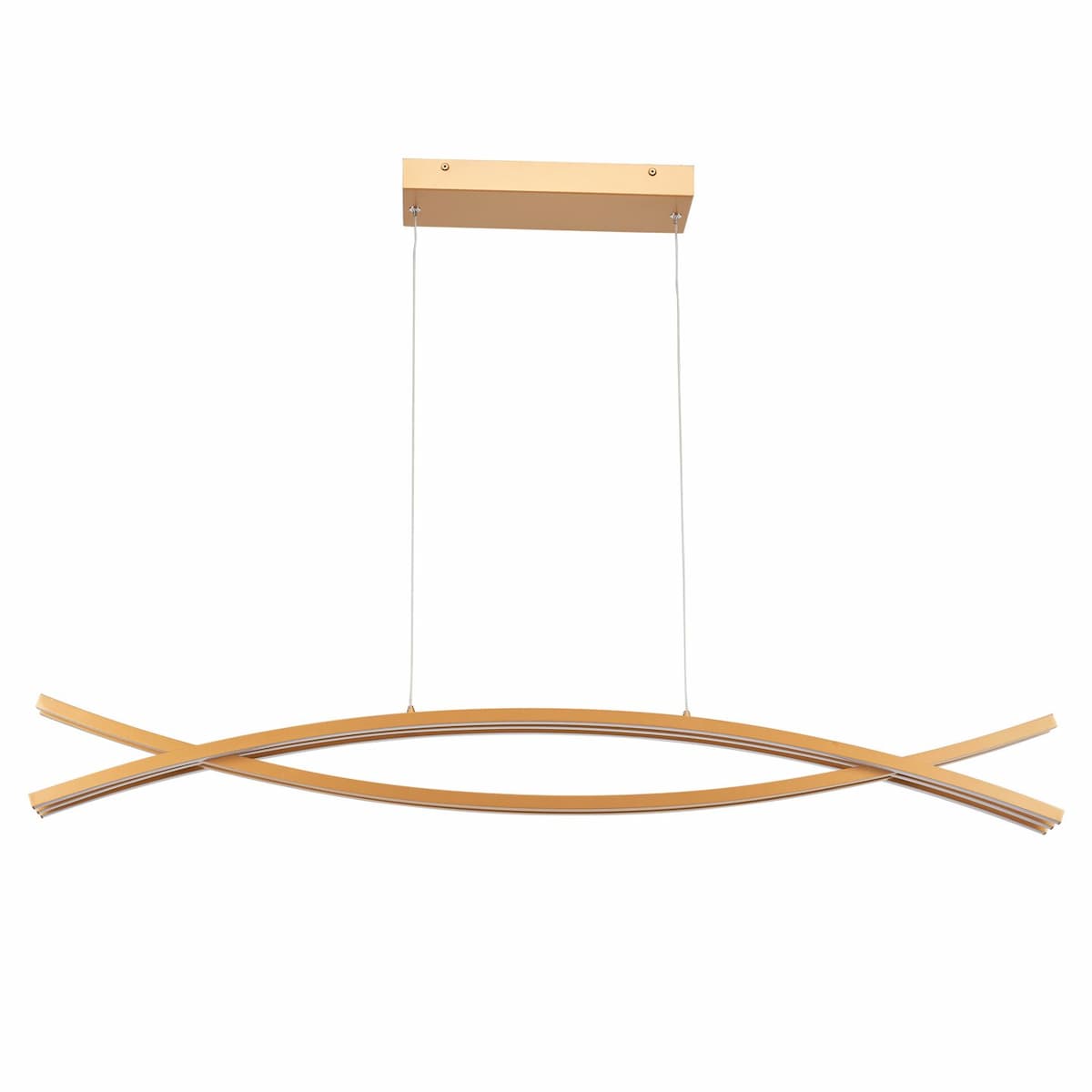 Abra 10017PN Wishbone crossed frame pendant with sculptural 46.6-inch design for contemporary dining and living spaces