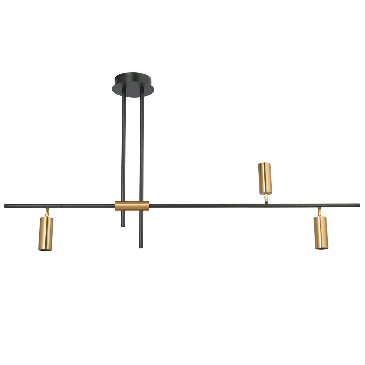 Abra Spartan 3-Light Cylinder Spotlight Pendant Matte Black.Gold