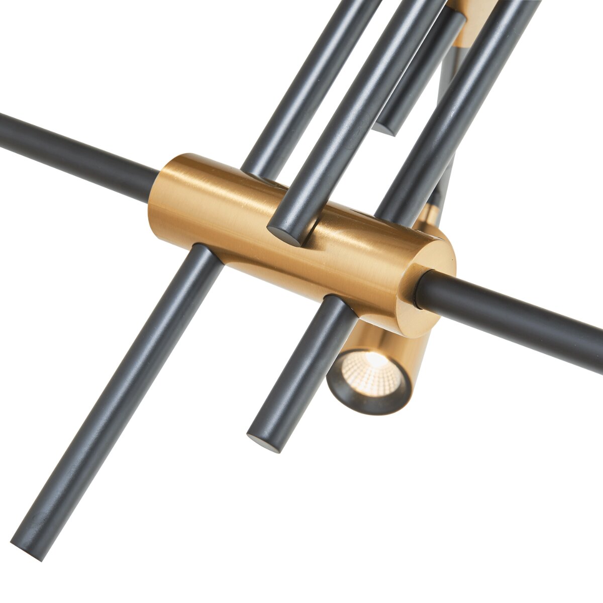 Abra 10051PN Spartan 9-light cylinder spotlight ceiling pendant with modern multi-light design for contemporary interiors