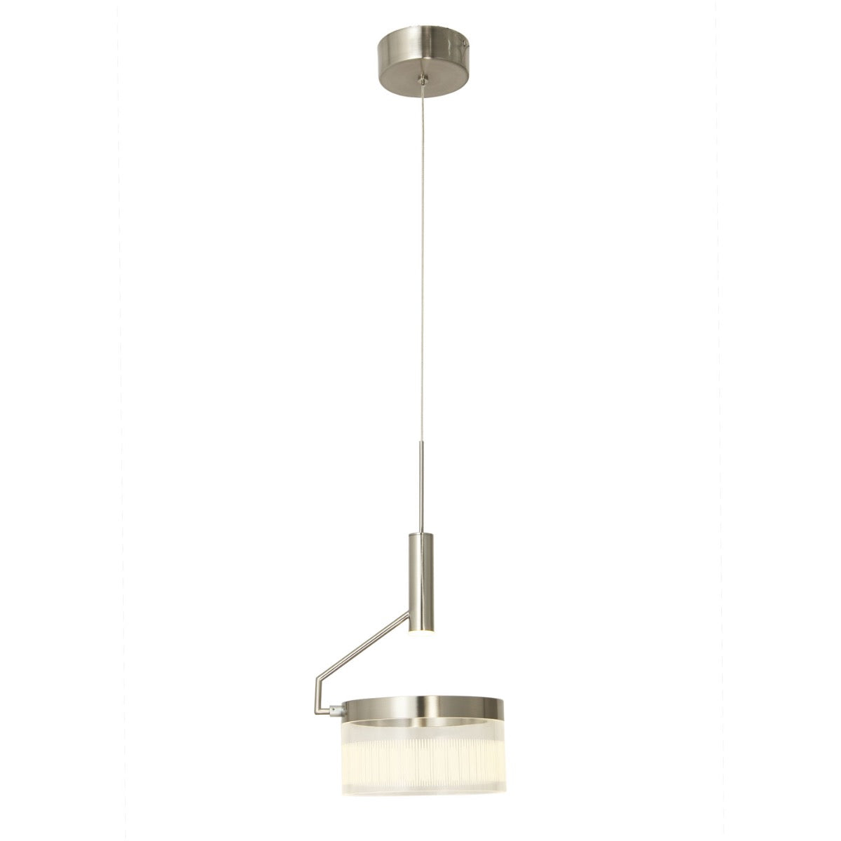 Abra Fleming 10101PN LED pendant fixture featuring an off-set Lightwave profile for modern dining and living spaces