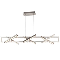 Abra Helix 10111PN rectangular pendant light with six pivoting light guide diffusers for modern interior lighting