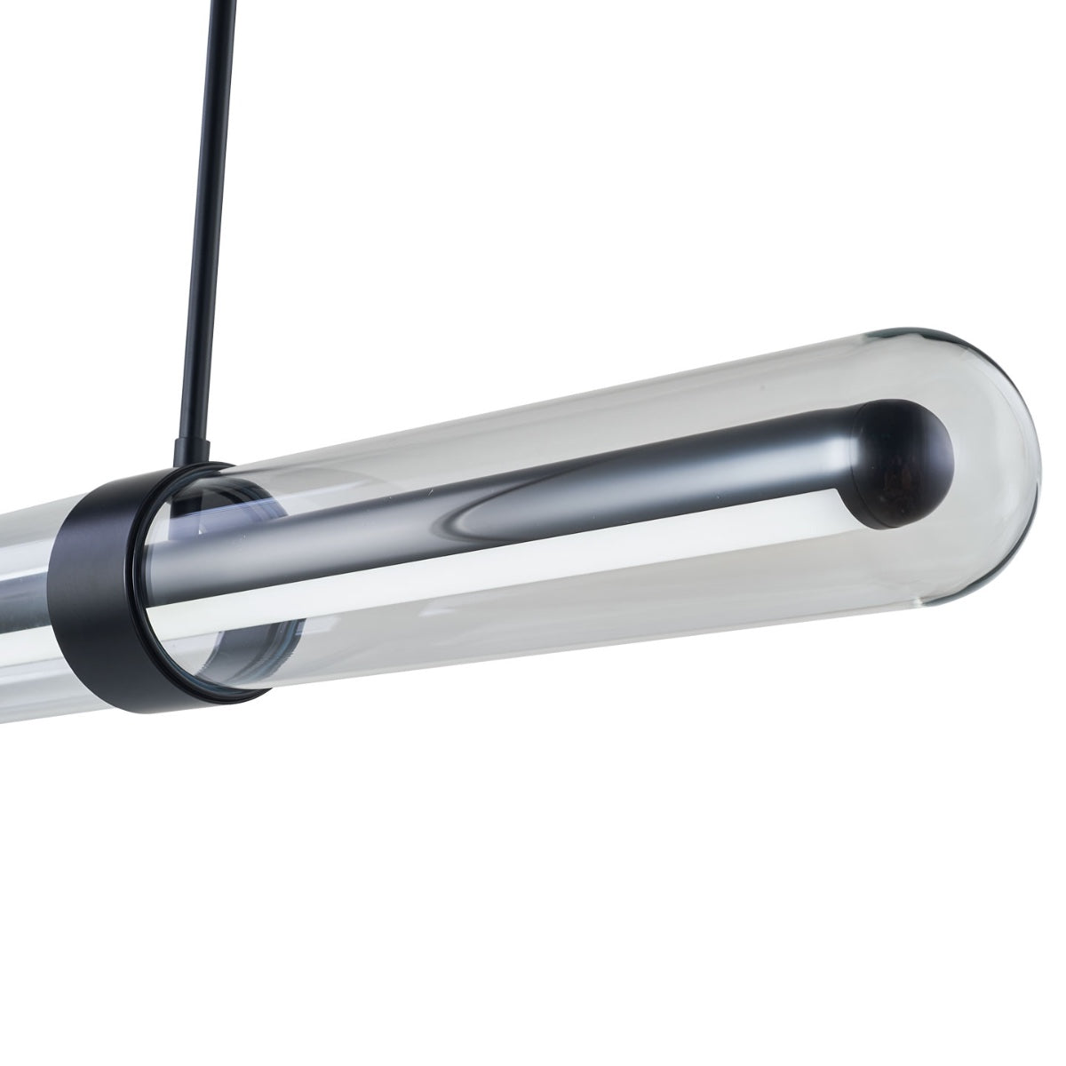 Abra Sterling 10131PN contemporary clear outer glass pendant with up-and-down light design for sophisticated residential and commercial lighting