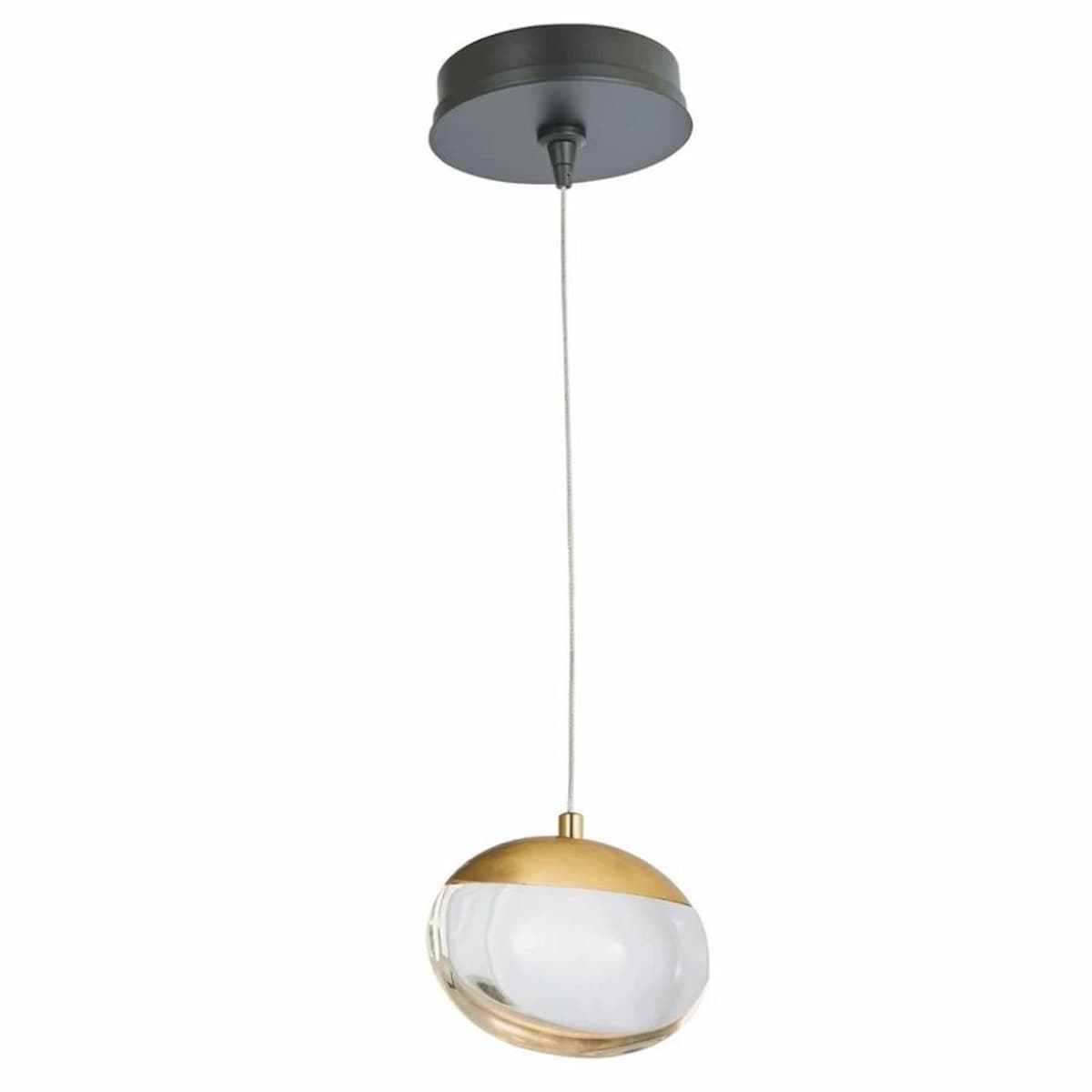 Abra Athena 10061PN ceiling pendant featuring decorative teardrop crystal glass with canopy and LED driver included