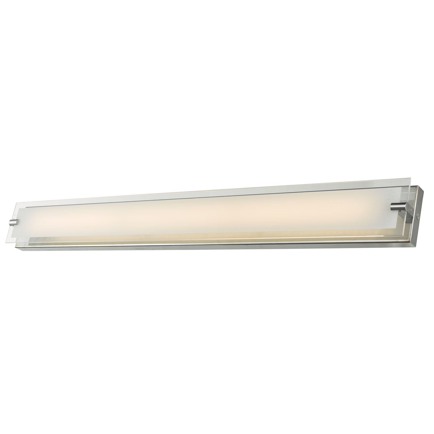 Abra Blaze 29" Frosted Edge Glass Panel Vanity with High Output Dimmable LED Chrome