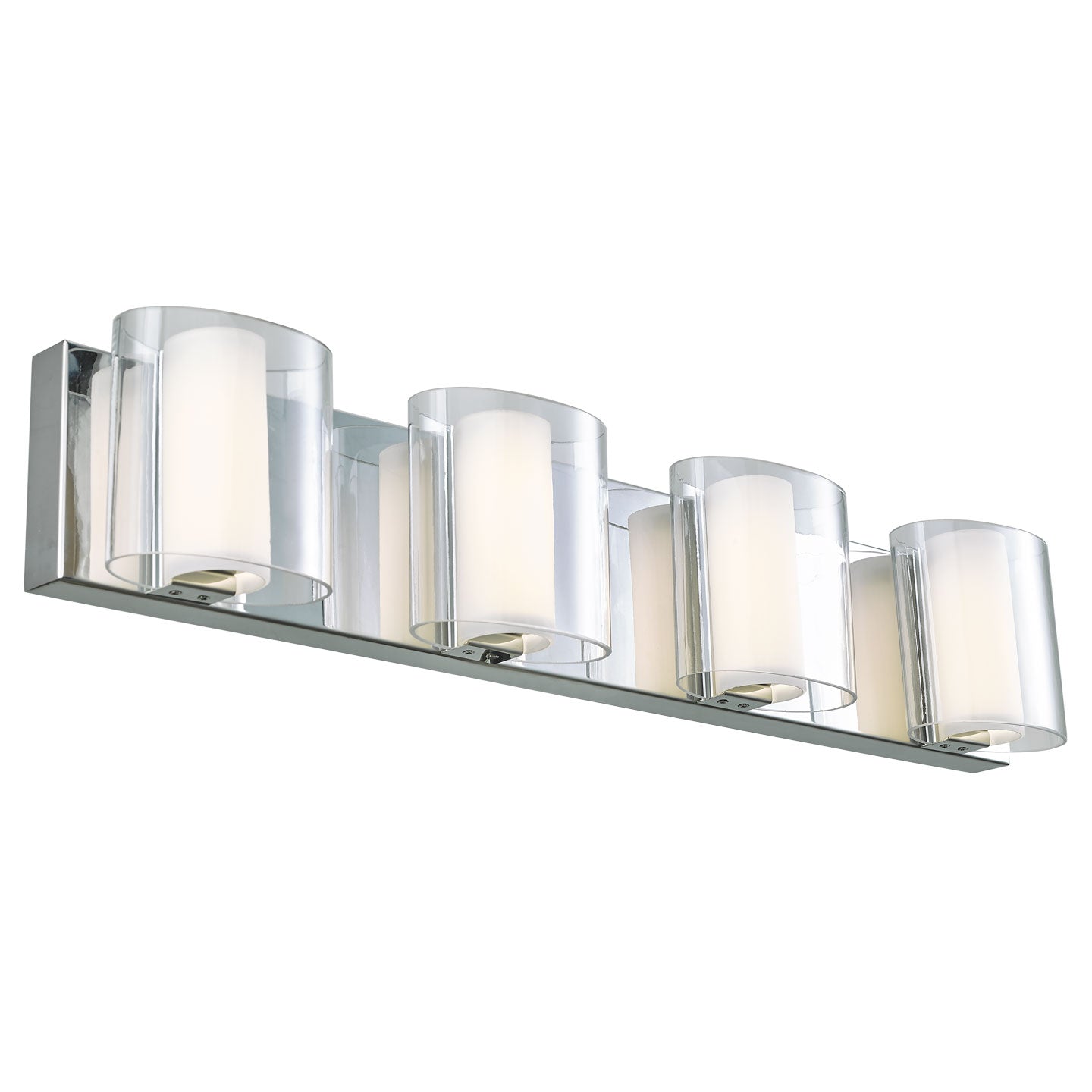 Abra Zoe Curved Clear and Opal Glass Vanity Chrome