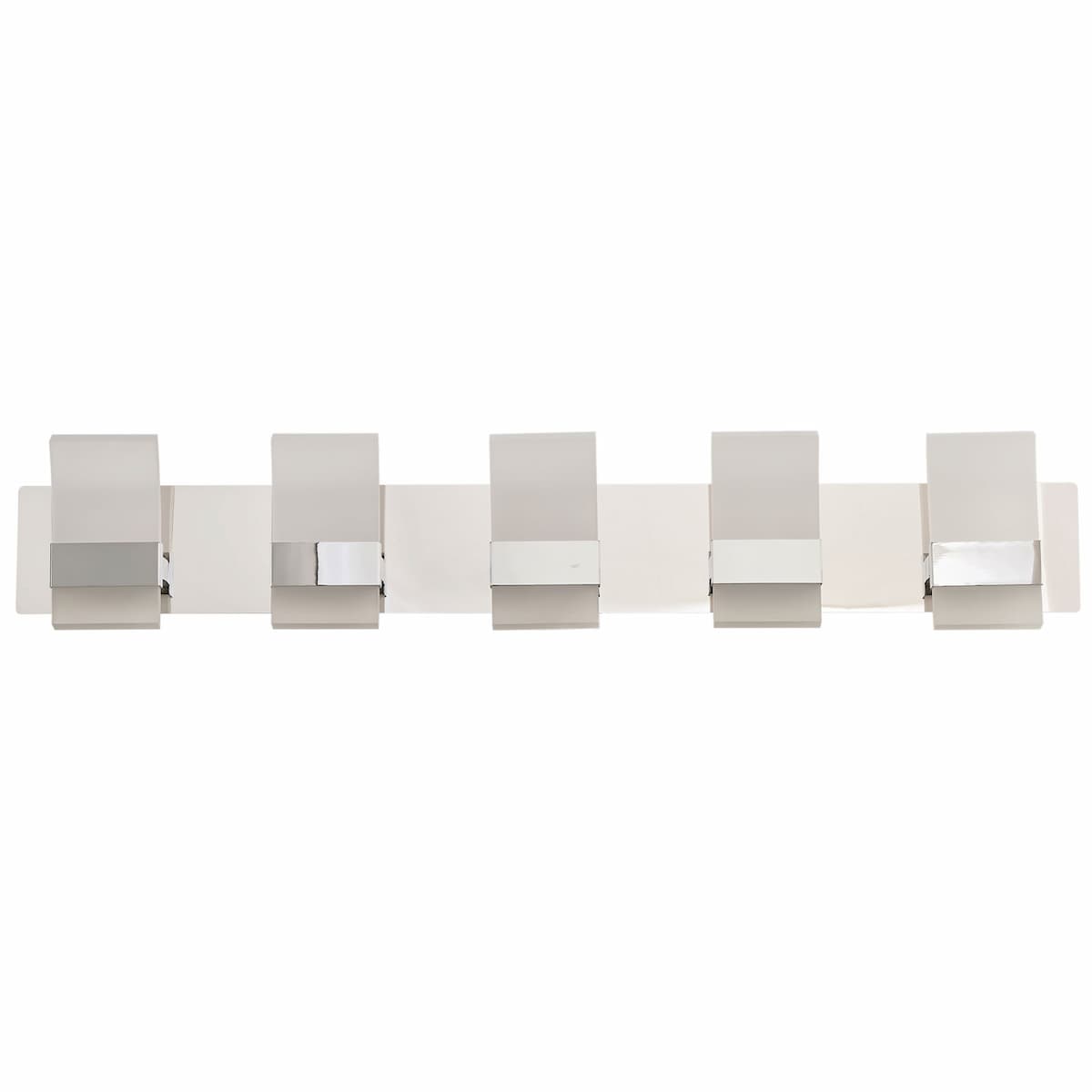Abra Fang 20088WV wall vanity fixture featuring four edge-lit frosted acrylic light panels with a curved contemporary design