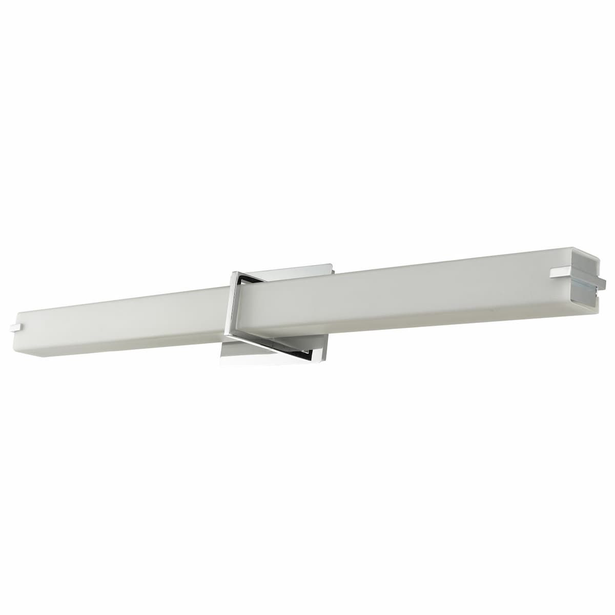 Modern Abra Squire 38-inch vanity fixture with square glass diffuser and integrated dimmable LED for stylish mirror lighting