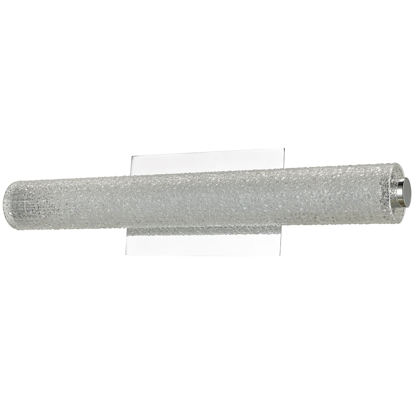 Abra Radius 20" Hand Blown Diamond Glass Tube LED Vanity Chrome
