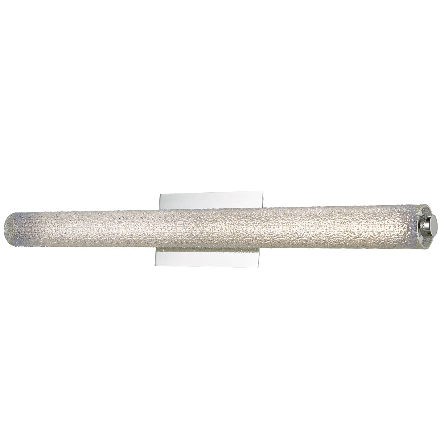 Abra Radius 31" Hand Blown Diamond Glass Tube LED Vanity Chrome