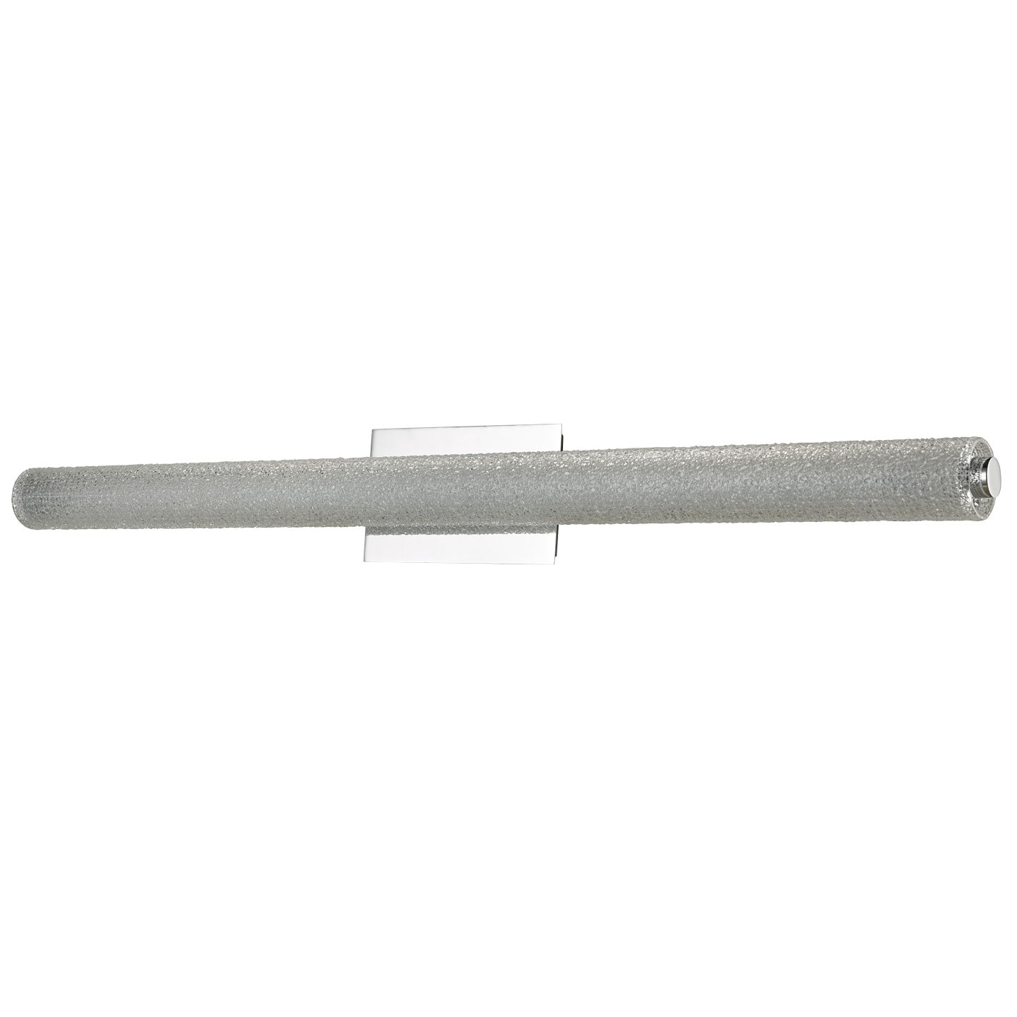 Abra Radius 39" Hand Blown Diamond Glass Tube LED Vanity Chrome
