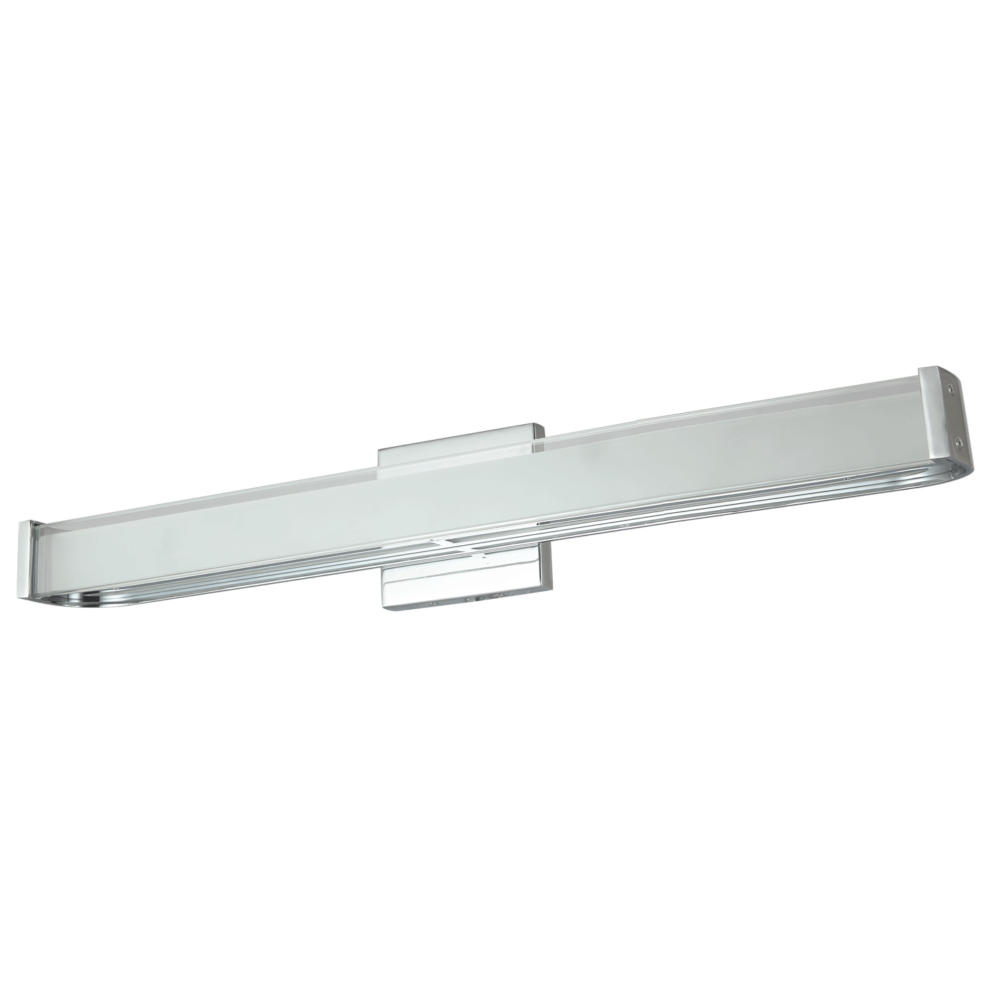 Abra Bend Curved Metal Vanity with Frosted Glass Diffuser Chrome