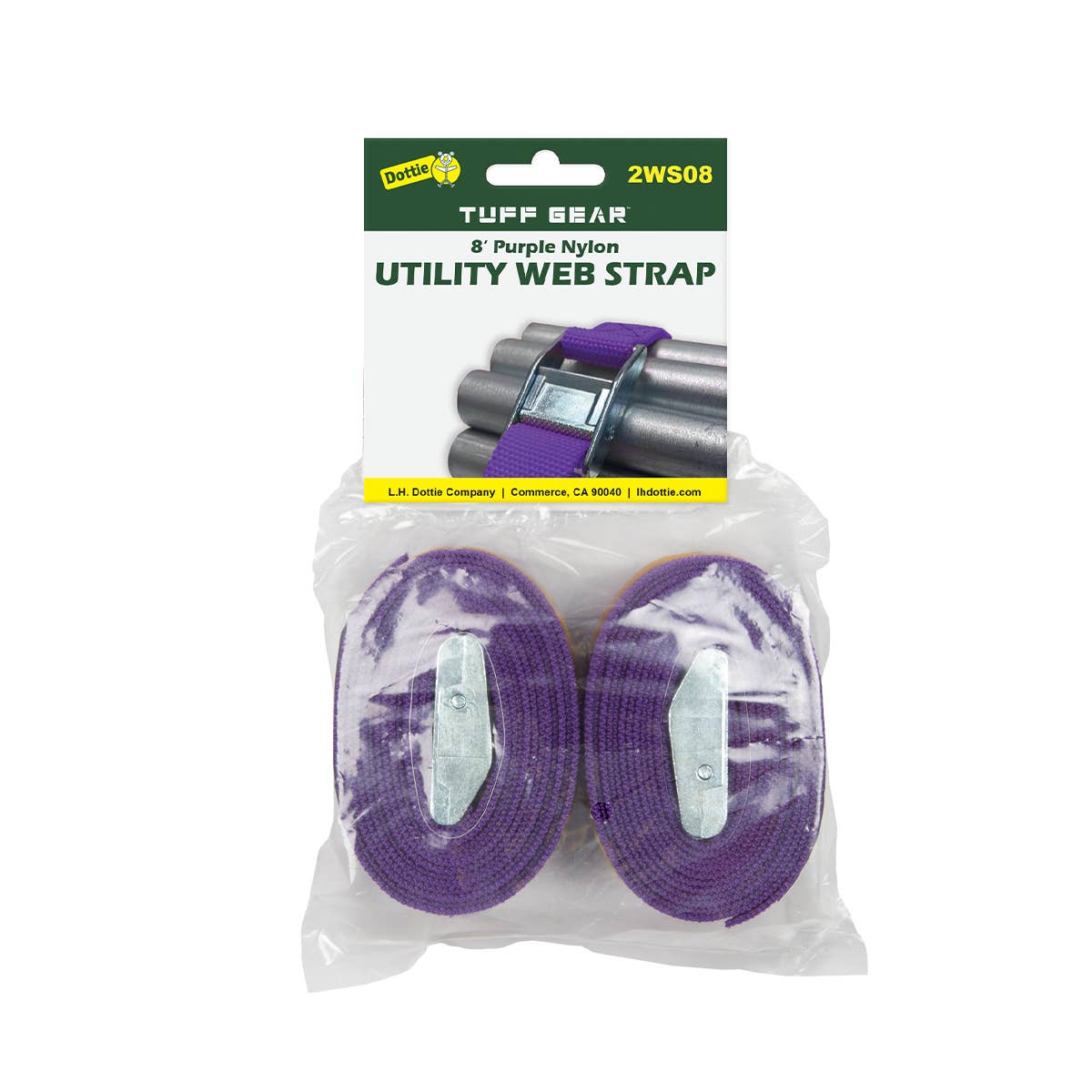 Dottie 2WS08 Dottie 8 ft Purple Nylon Web Straps 2 Pack 2WS08