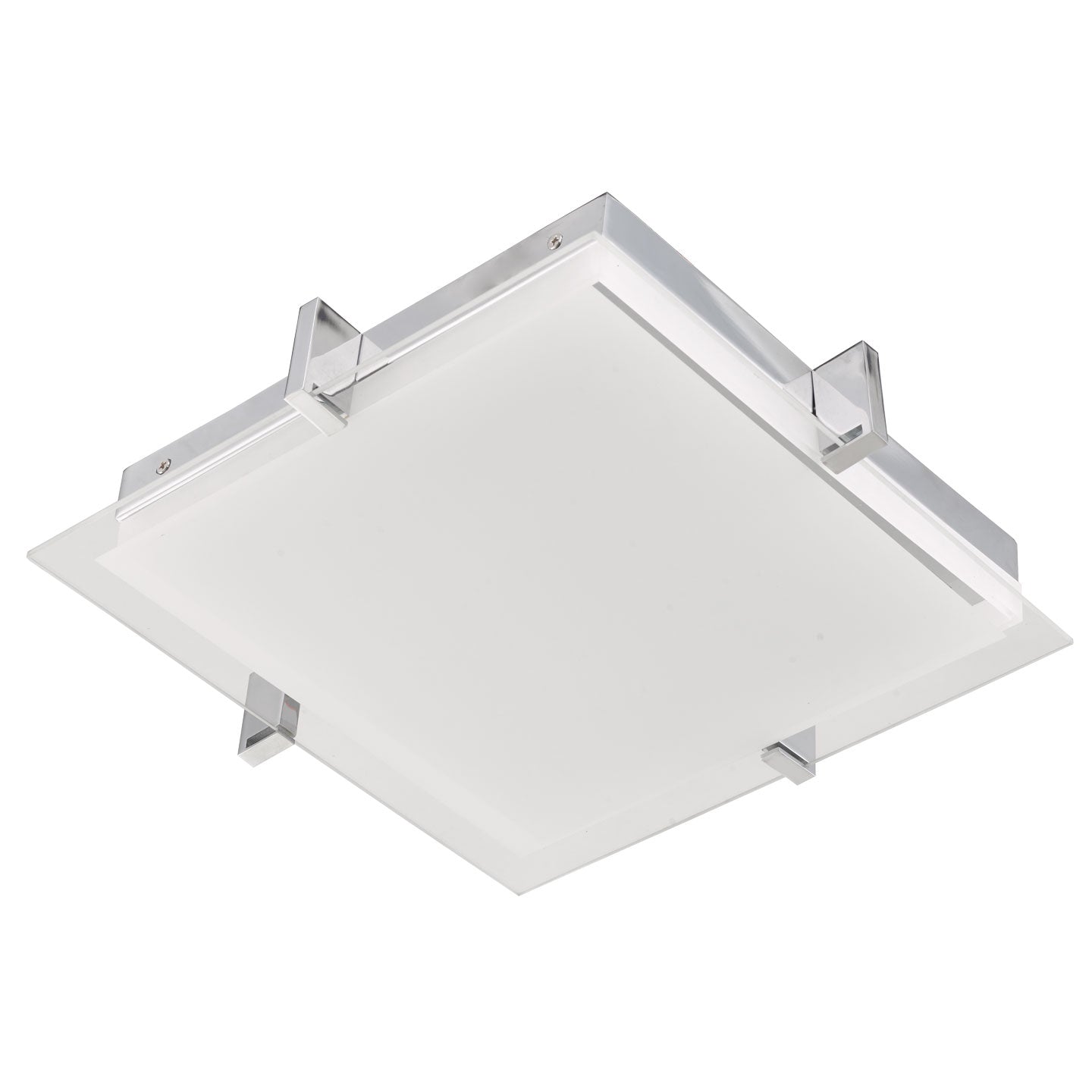 Abra Matrix Flat Square Glass Low profile Flushmount Chrome
