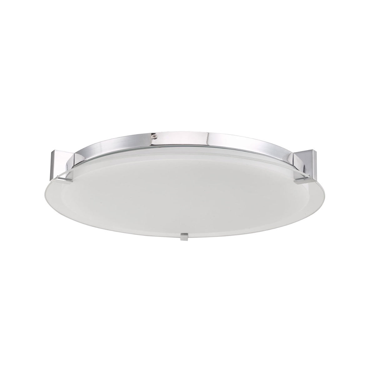 Modern Abra Matrix flat round glass flush mount ceiling fixture for bedrooms, kitchens, hallways, offices, and living spaces