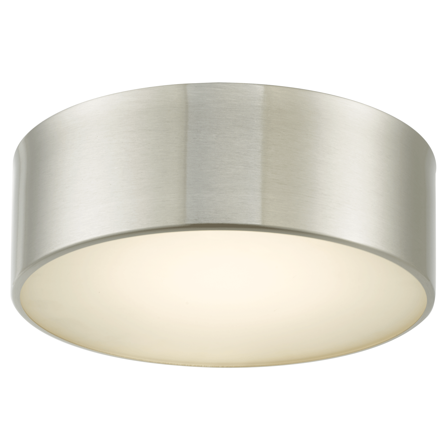 Abra Bongo 10" Frosted Glass Flushmount with High Output Dimmable LED Brushed Nickel