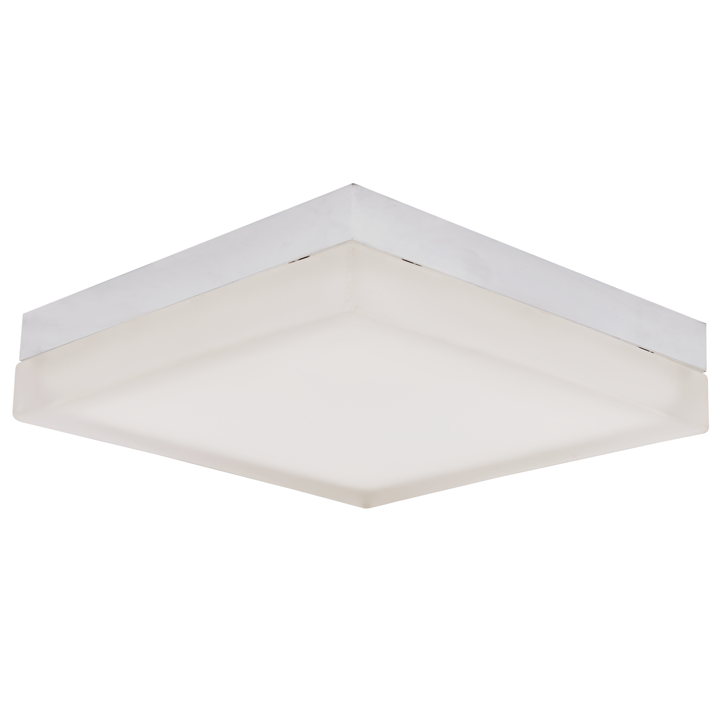 Abra IceCube 9" Square Moulded Glass Flushmount Chrome