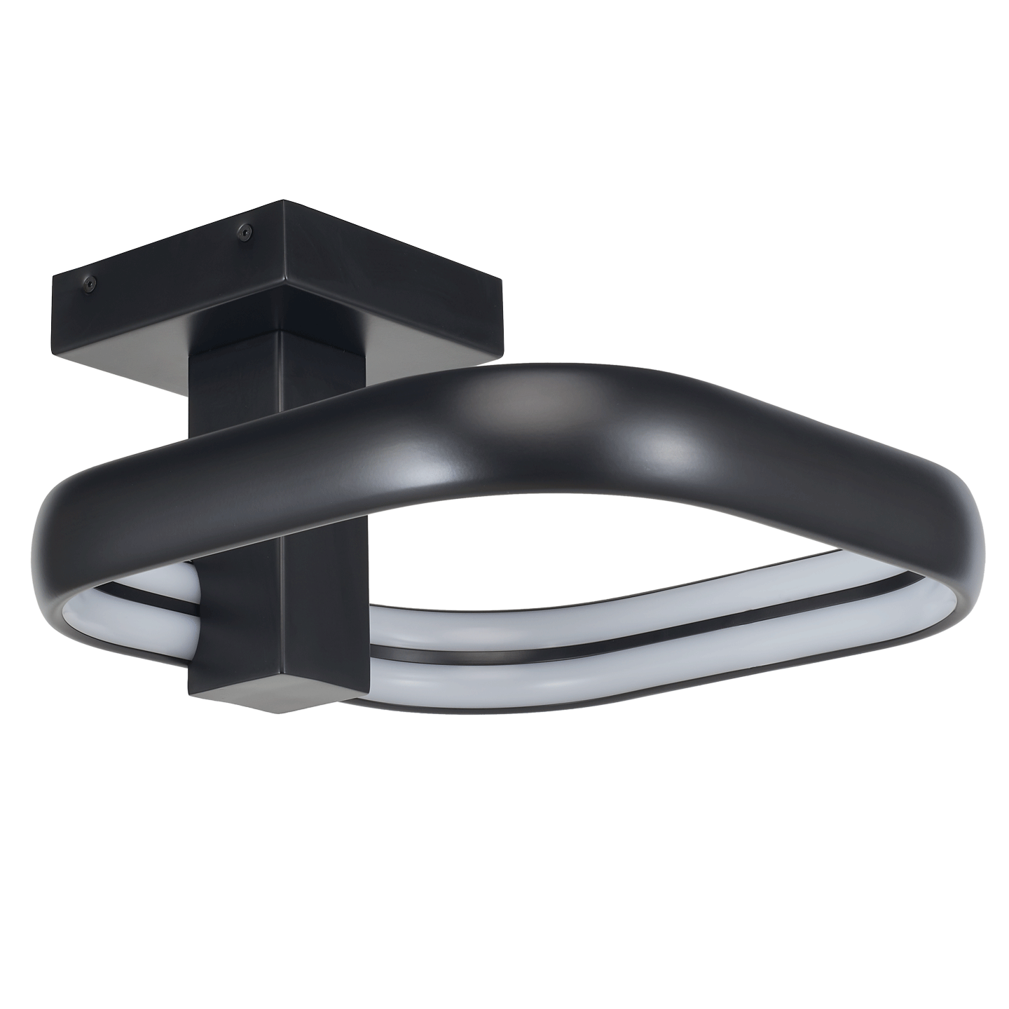 Abra Rave Dual LED Off-Set Square Semi-Flushmount Matte Black