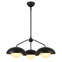 Alora Mood CH522328MBOP Rubio 28-Inch Chandelier in Matte Black Finish with Opal Matte Glass Globes