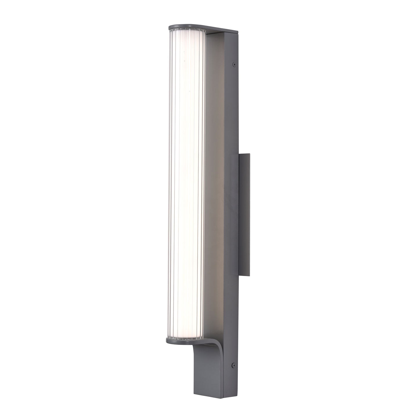 Abra Macie Marine Grade Wall Fixture with Ribbed Frosted Glass Diffuser Silica