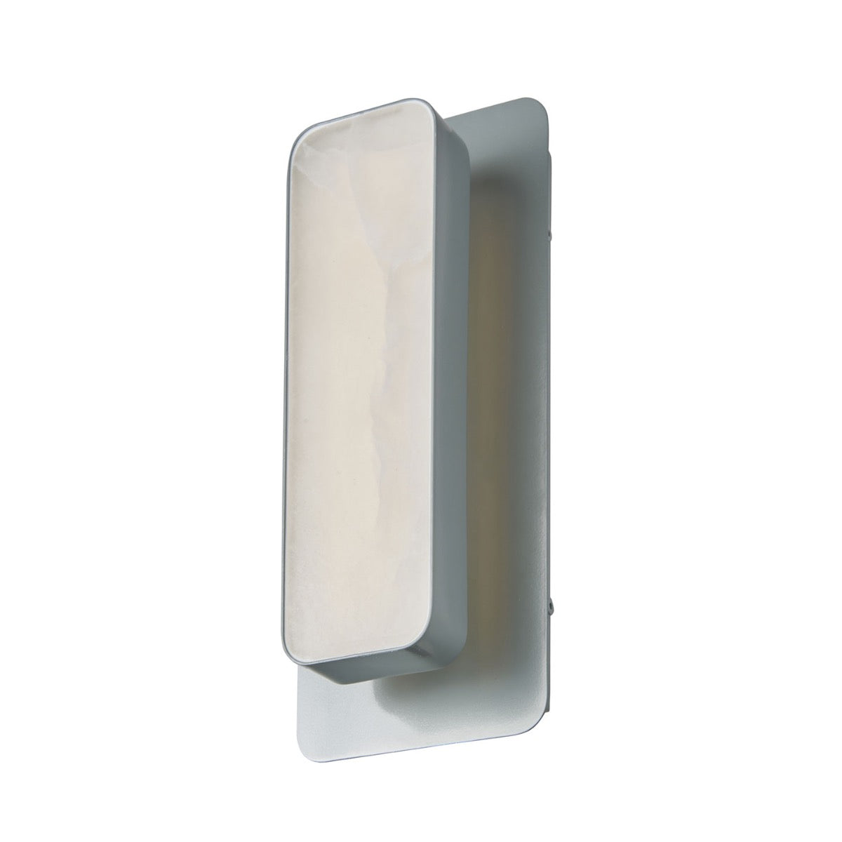 Abra Ingot 3CCT Solid Alabaster Outdoor Wall Sconce Silica