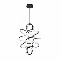 Kuzco Lighting Synergy CH93941-BK LED chandelier with black finish and modern sculptural design for contemporary interiors