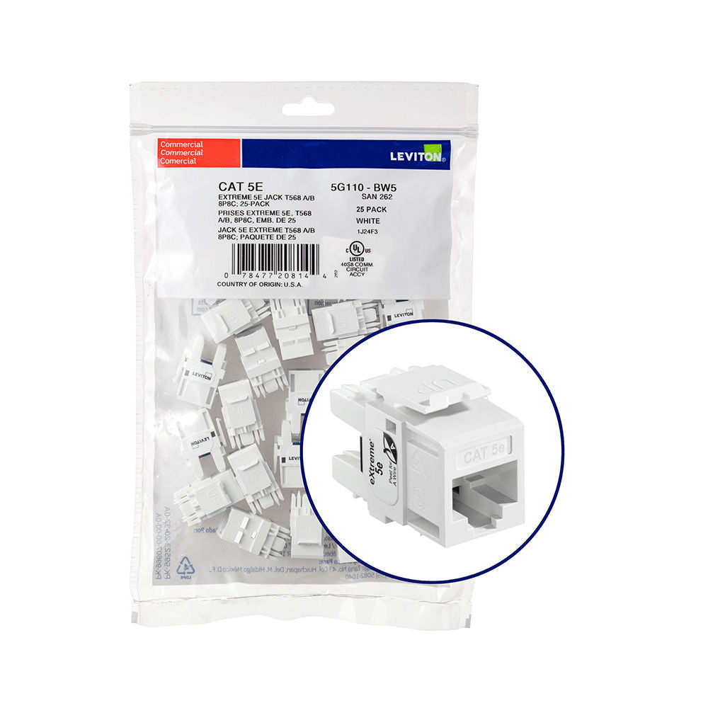 Leviton 5G110-BW5 Network Jack