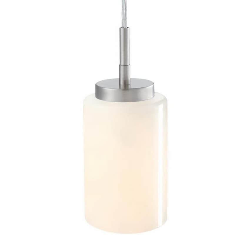 Westinghouse Lighting 6135300 Shamus pendant light with 5-inch white opal glass shade, brushed nickel hardware and contemporary design
