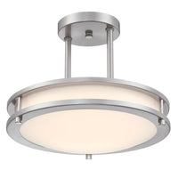 Westinghouse LED semi-flush mount light, brushed nickel, with acrylic shade