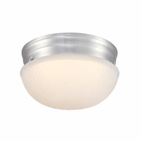 Westinghouse Lakehurst 6137000 7-inch LED flush mount ceiling light in brushed nickel finish with frosted fluted glass shade