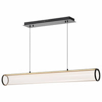 Nuvo Vale 62-2041 43-inch LED island pendant with matte black finish and silk screened acrylic lens