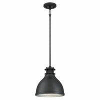 Westinghouse Lighting Kilian 6326800 one-light pendant with matte brushed gun metal finish and industrial metal mesh shade