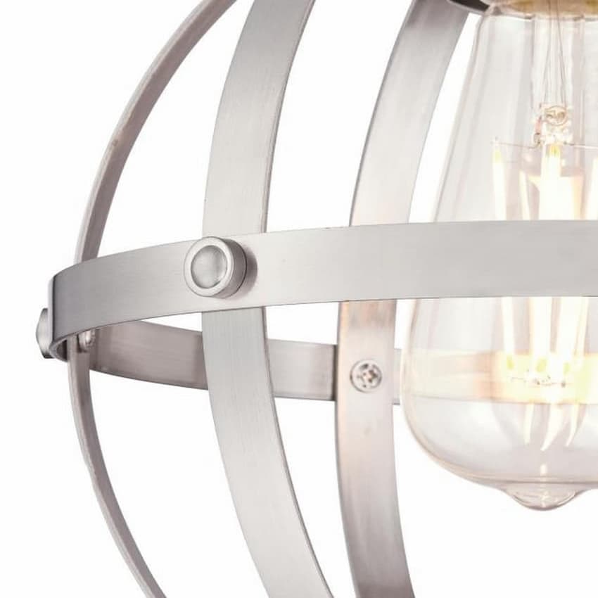 Westinghouse Lighting 6362000 Stella Mira pendant light with 9-inch open metal shade, brushed nickel finish and adjustable hanging cord