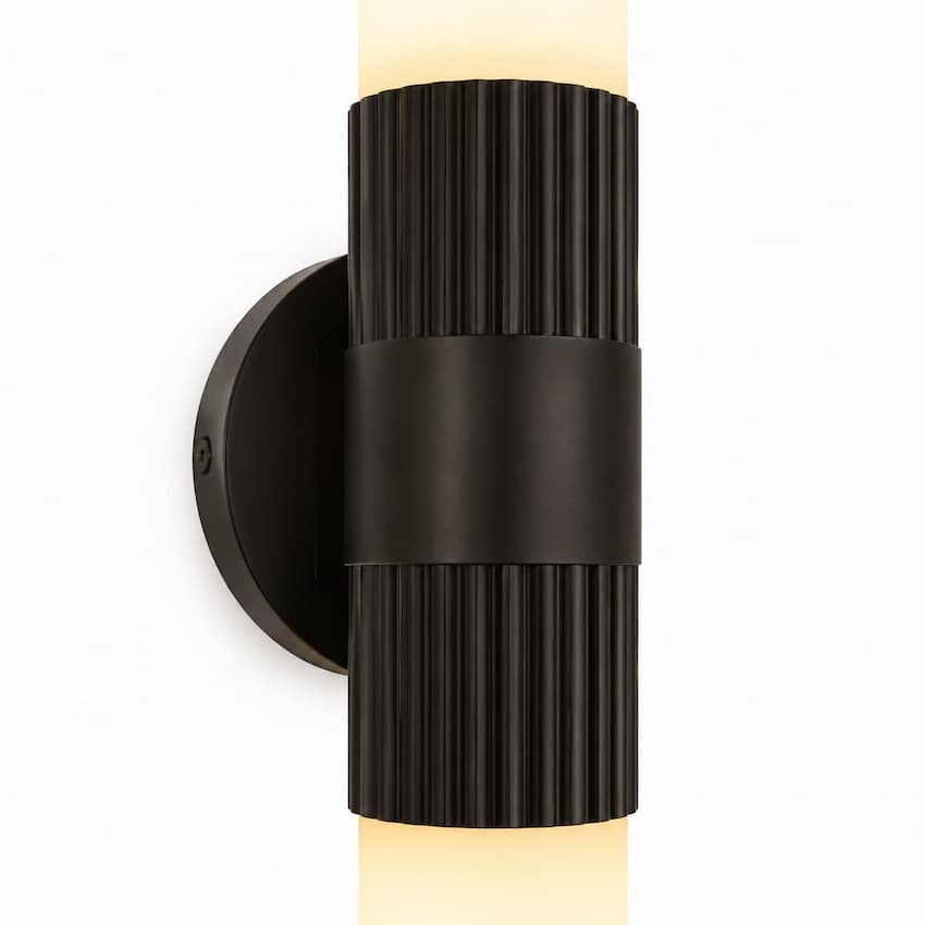 Alora Mood VL416102WB Rue Parisian-Inspired Vanity Light in Warm Bronze with Glossy Opal Glass Shades and Horizontal or Vertical Wall Mounting