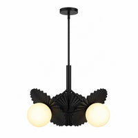 Alora Mood CH501322MBOP Plume 22-Inch 3-Light Chandelier in Matte Black Finish with Steel and Glass Construction