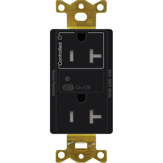 Lutron Vive 20 A duplex receptacle in Black