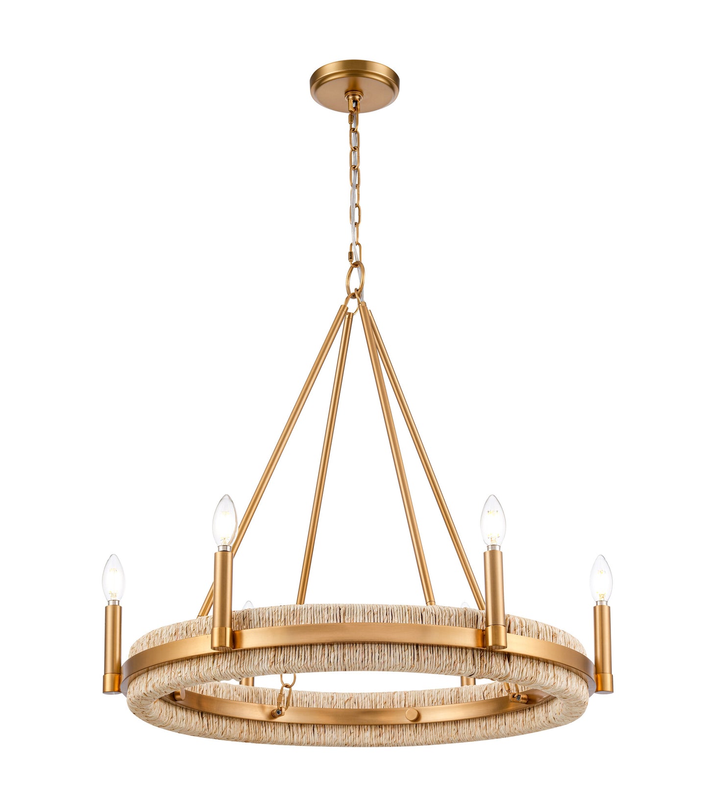 Arabela Copa satin brass chandelier 85115-6