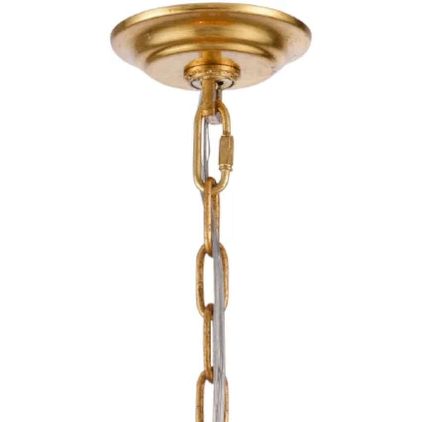 Arabela Lighting Callista 85132-9 luxury chandelier with clear crystal detailing, curved gold leaves and sophisticated botanical silhouette