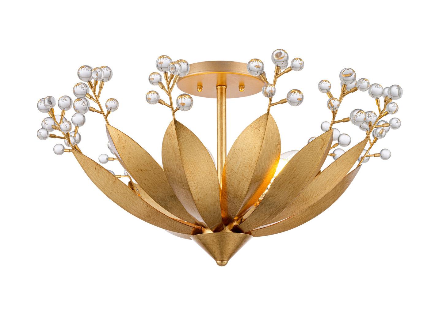 Arabela Callista antique gold leaf semi flush 85134-5