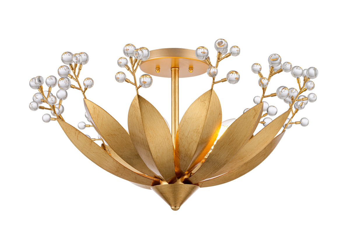 Arabela Callista antique gold leaf semi flush 85134-5