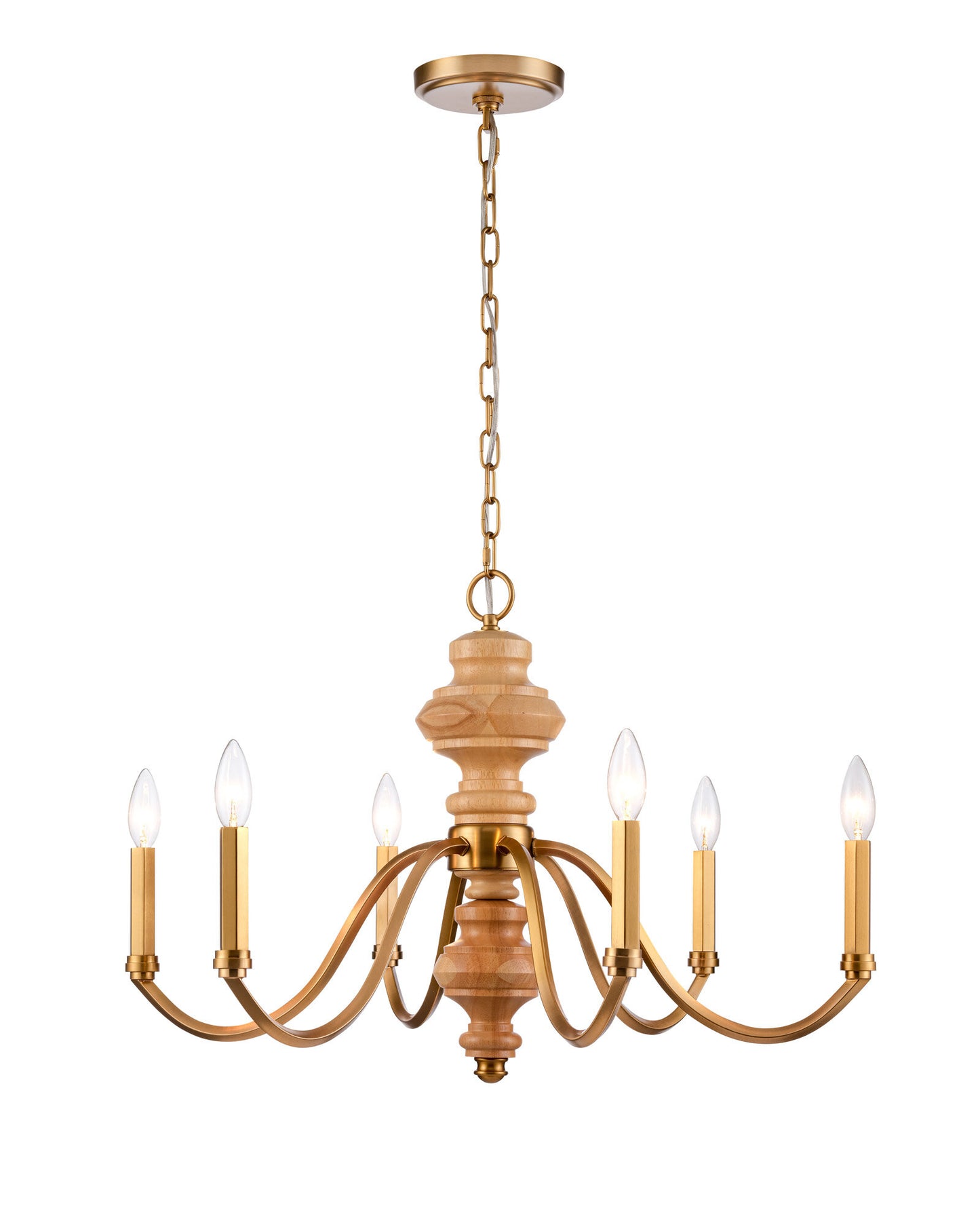 Arabela French Country satin brass chandelier 85141-6