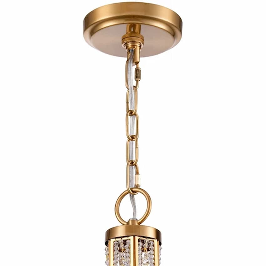 Arabela Lighting Anastasia 85231-6 luxury chandelier with six B10 E12 candelabra lights and elegant Lacquered Gold iron construction
