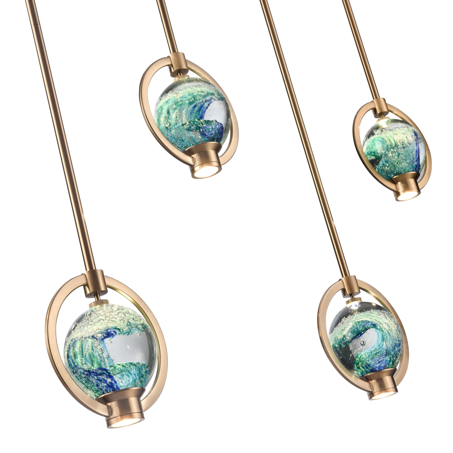 Arabela Utopia lacquered gold linear chandelier 85404-5 view 5