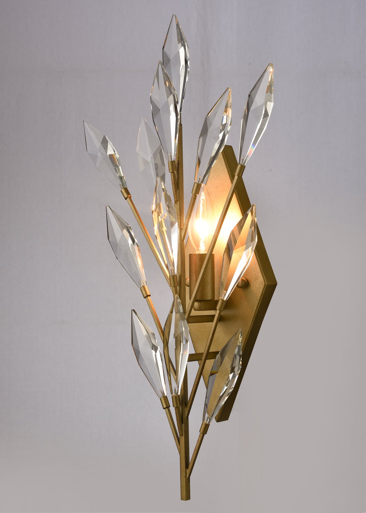 Arabela Crystal Fusion peruvian gold wall sconce 85423-1 view 4