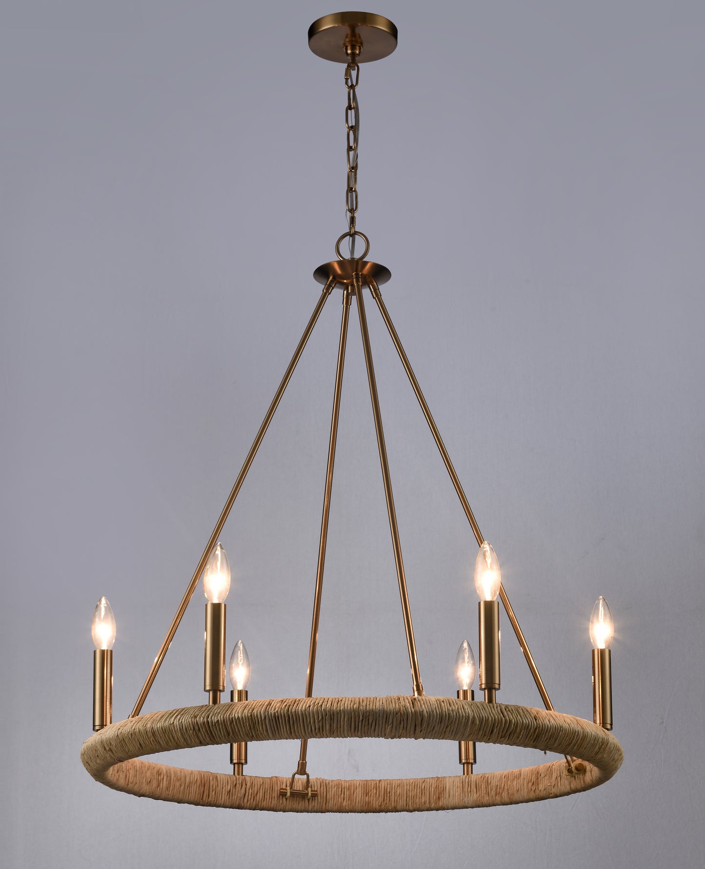 Arabela Cabana lacquered gold chandelier 85431-6 view 3