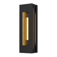 Alteck Layer 18 inch sand black LED outdoor wall sconce
