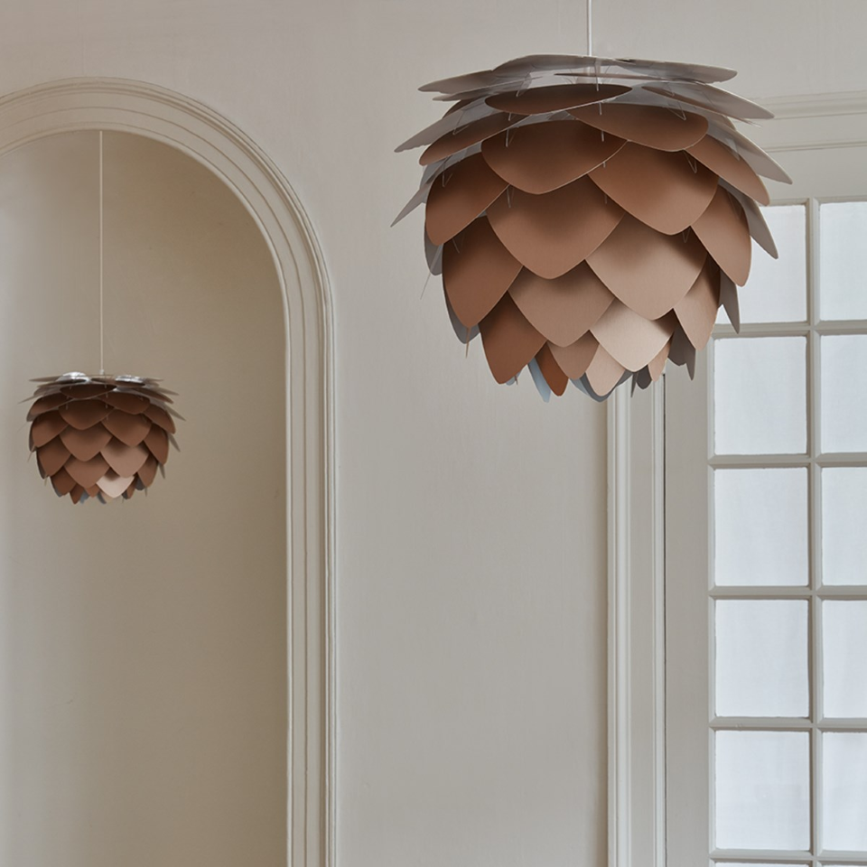UMAGE Aluvia Mini Bronze Replacement Shade — styled interior view 3