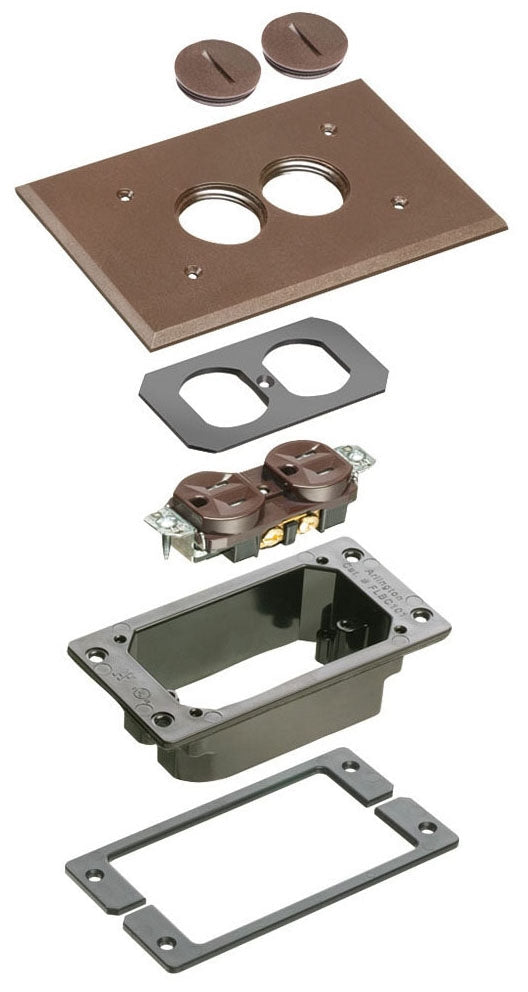 Arlington Industries FLBC101BRTK brown floor box