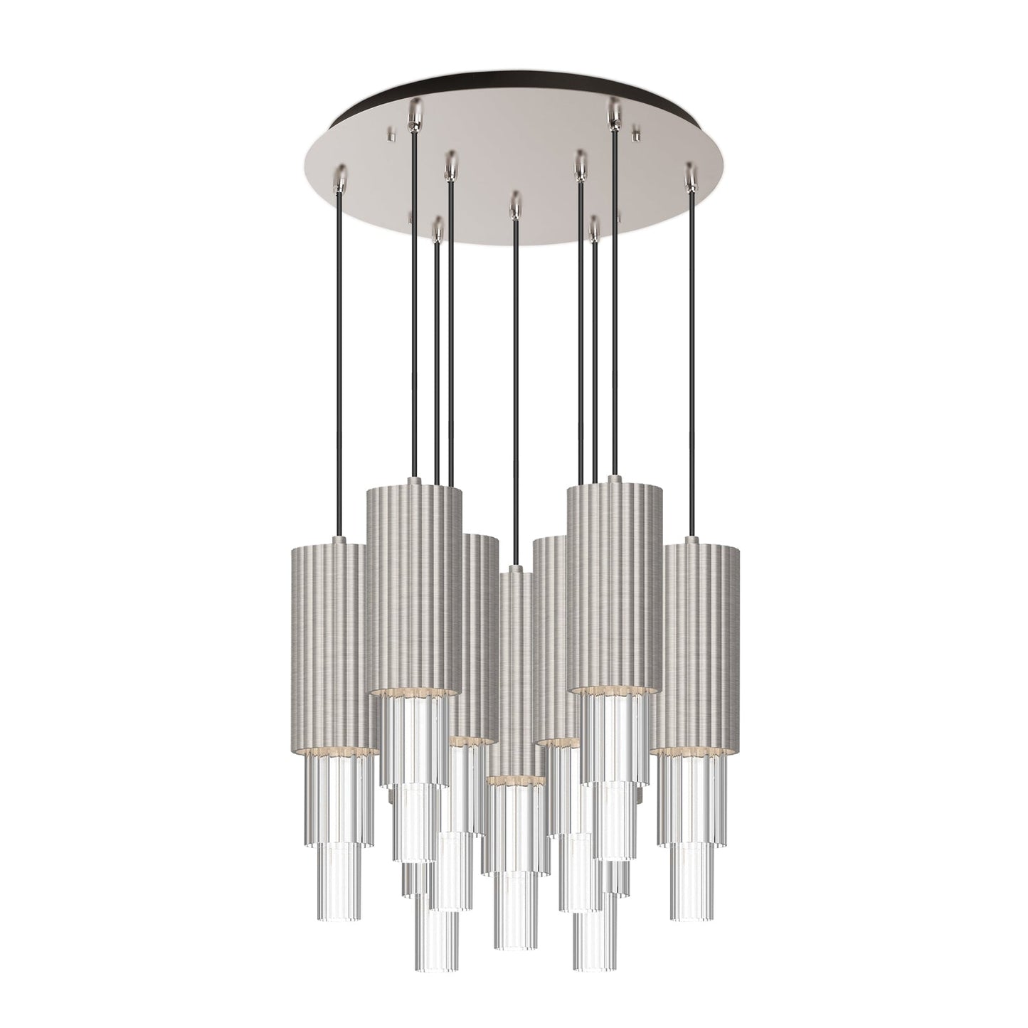 Alora Mood Bordeaux brushed nickel multi-pendant MP502204BNCR-09